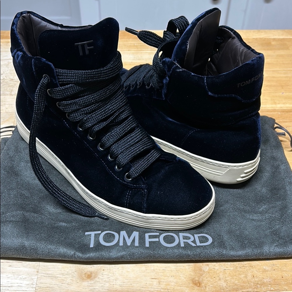 TOM FORD Blue Velvet Men's Russell High-Top Sneakers